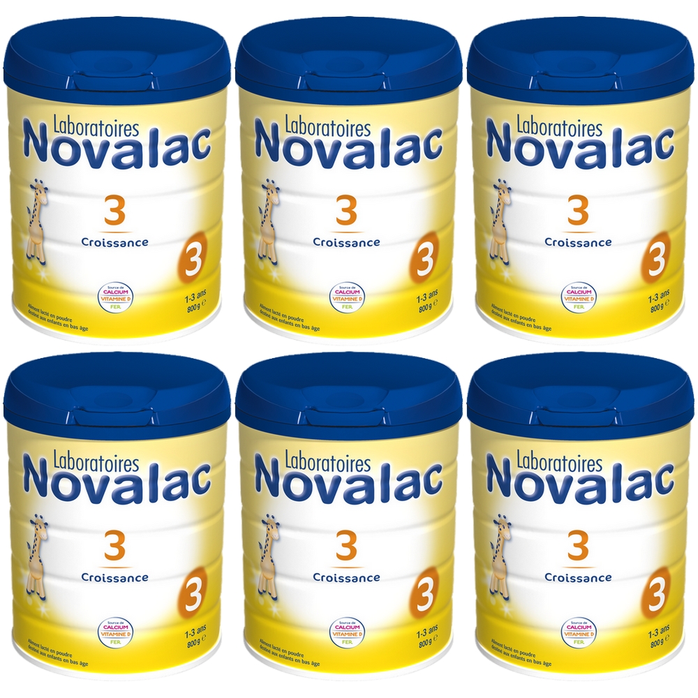 Novalac 3 Croissance - Lait infantile 1-3 ans - LOT de 6x800g -  Paraphamadirect