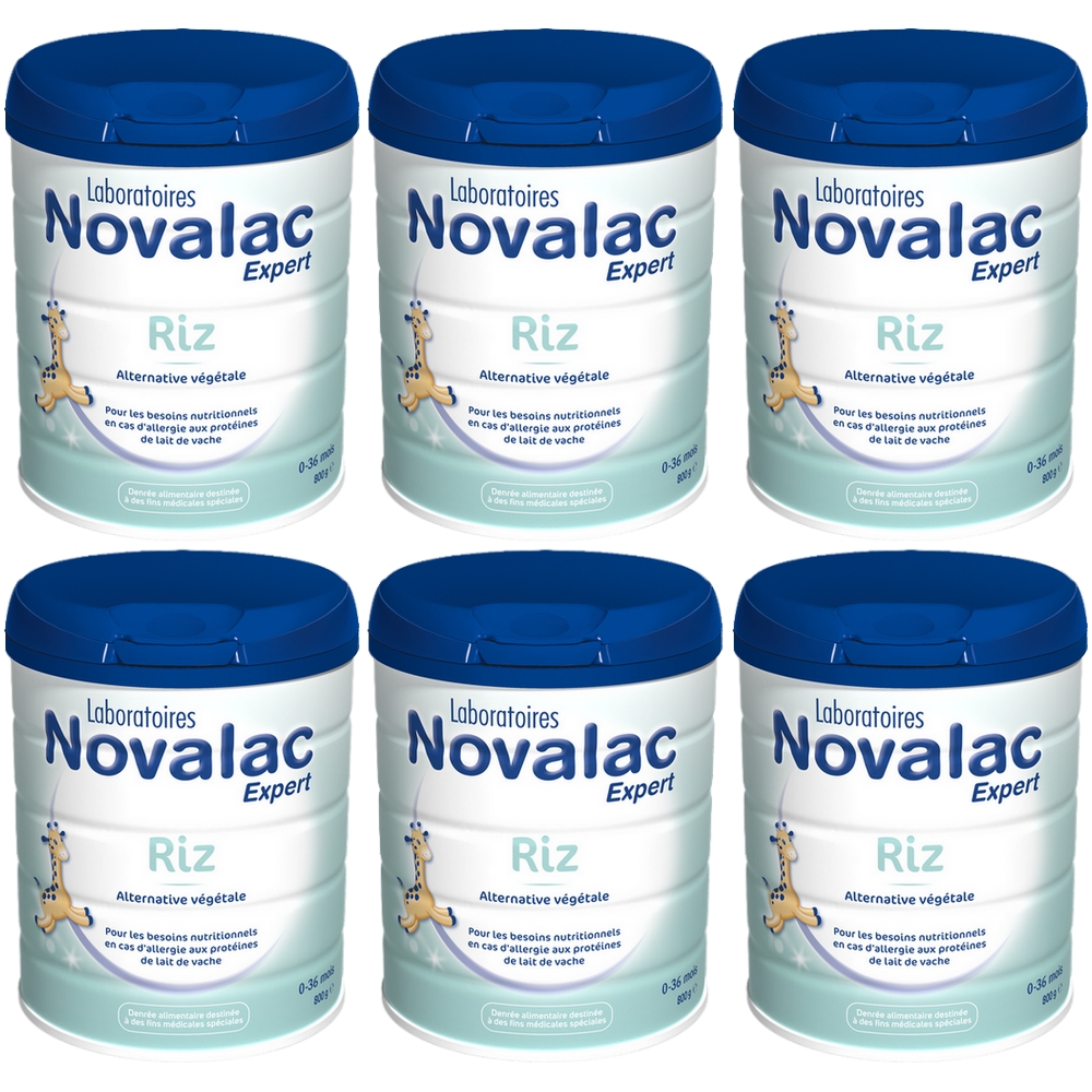 Novalac Expert Riz - Lait Alternative Végétale 0-36 Mois - LOT de 6x800g