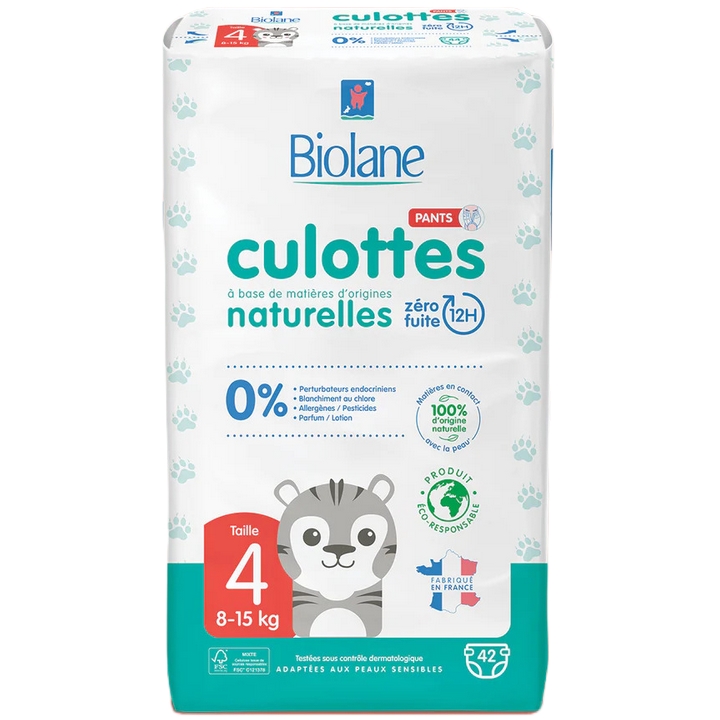 Biolane Pants - Culottes Naturelles - Taille 4 - 8-15kg - 42 couches