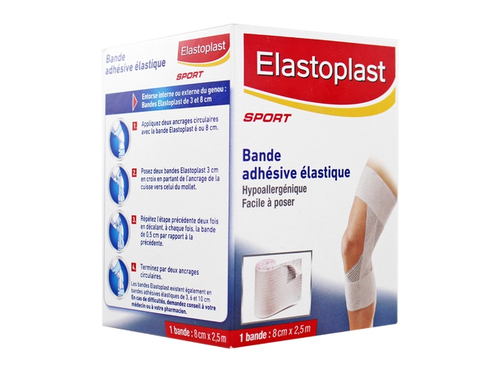 Elastoplast Sport Bande Adhésive Élastique Blanche 8cm x 2.5m