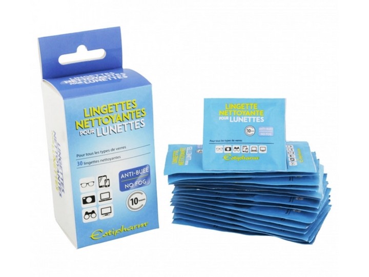 Lingettes nettoyantes lunettes anti buee efficaces - 50 lingettes