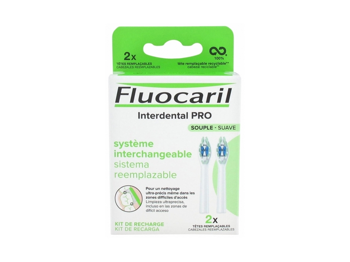 Fluocaril Brosse à Dents Interdental PRO Système Interchangeable Souple Kit  de Recharge - Paraphamadirect