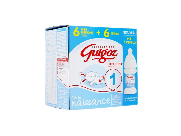 Guigoz Optipro Lait Liquide 1er Age Prêt à l'Emploi 6x70ml Minis Biberons -  Paraphamadirect