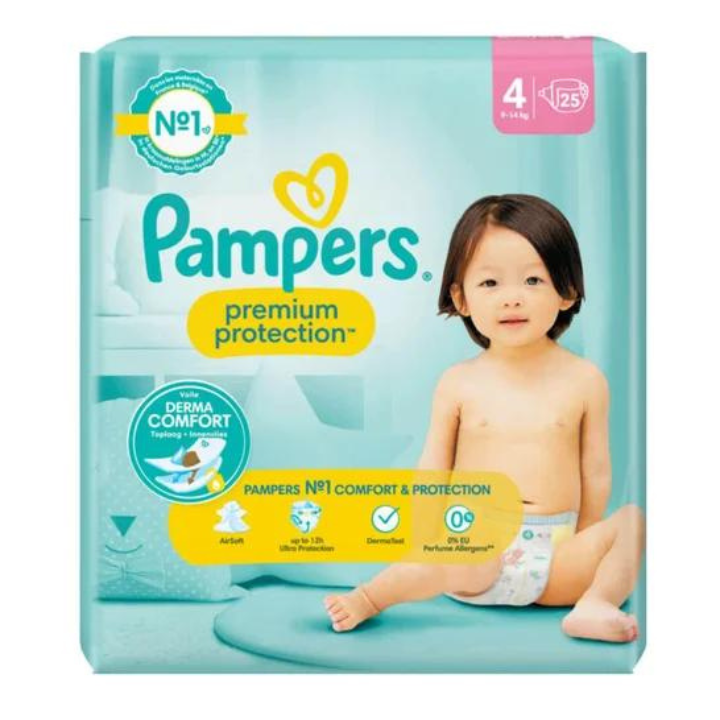 Pampers Premium Protection Taille 4 (9-14kg) 25 Couches
