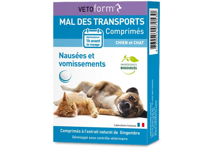 Vetoform Mal Des Transports Nausees Et Vomissements Gingembre Chien Et Chat 30 Comprimes Paraphamadirect