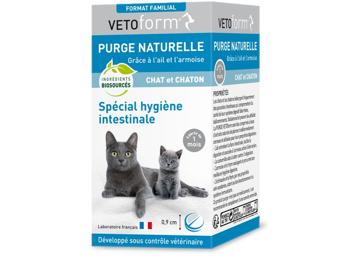Vetoform Purge Naturelle Special Hygiene Intestinale Chat Et Chaton 50 Comprimes Paraphamadirect