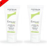 LOT 2 Noreva Exfoliac Acnomega 200 Soin Kératorégulateur Matifiant Peaux à Problèmes 2x30ml