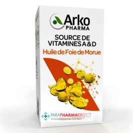 Vitamine D ArkoPharma ArkoGélules - Huile de Foie de Morue - Source de Vitamines A et D - 220 capsules