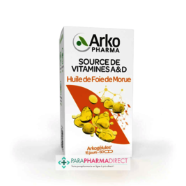 Vitamine D ArkoPharma ArkoGélules - Huile de Foie de Morue - Source de Vitamines A et D - 60 capsules