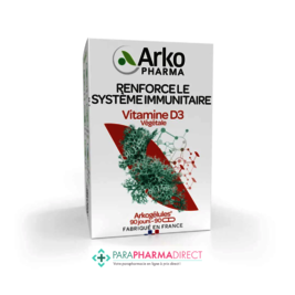 Vitamine D ArkoPharma ArkoGélules - Vitamine D3 Végétale - Renforce le Système Immunitaire - 90 gélules