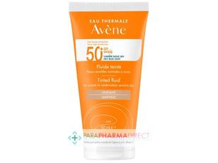 Correcteurs de Teint Avène Solaire SPF50+ Fluide Teinté Unifiant Ultra Léger Très Haute Protection 50ml