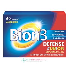 Pré / Probiotiques Bion 3 - Défense Junior - 60 comprimés à croquer