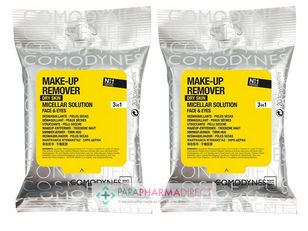 LOT 2 Comodynes Make-Up Remover Sensitive & Dry Sk Nettoyants / Démaquillants Comodynes Make-Up Remover Dry Skin Micellar Solution Lingettes Démaquillantes Peaux Sèches 2x20 lingettes
