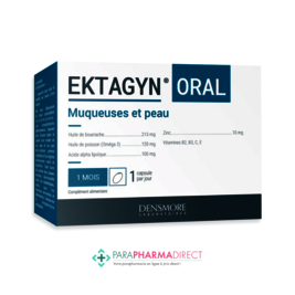 Oméga 3 Densmore Ektagyn Oral Muqueuses et Peau 1 Mois 30 Capsules