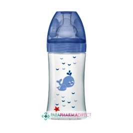 Biberons Dodie Biberon Anti-Colique Tétine Plate - 0-6 Mois - Débit 2 - "Baleines" - 270mL