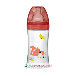 Biberons Dodie Biberon Anti-Colique Tétine Plate - 0-6 Mois - Débit 2 - "Ecureuils" - 270mL