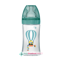 Biberons Dodie Biberon Anti-Colique Tétine Plate - 0-6 Mois - Débit 2 - "Montgolfière" - 270mL