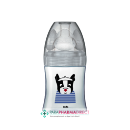Biberons Dodie Biberon Verre Anti-Colique Tétine Plate - 0-6 Mois - Débit 1 - "Chien" - 150mL