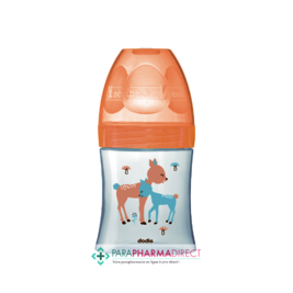 Biberons Dodie Biberon Verre Anti-Colique Tétine Plate - 0-6 Mois - Débit 1 - "Faon" - 150mL