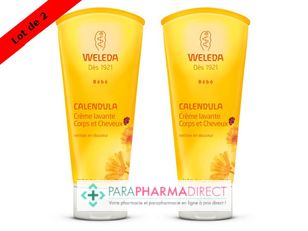 LOT 2 Weleda Bébé Crème Lavante Corps & Cheveux au