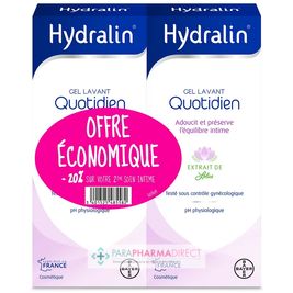 LOT 2 Hydralin Quotidien Gel Lavant 2x200ml