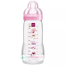 Biberons MAM Biberon Easy Active 6 mois+ Débit X "Espace" - Rose 330 ml