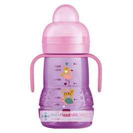 Biberons MAM Biberon de Transition 4 mois+ "Animaux" - Rose 220 ml