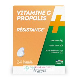 La Ruche Vitavea Vitamine C, Propolis - Résistance - 24 Comprimés à Croquer