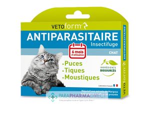 Vetoform Antiparasitaire Pipettes Insectifuges Repulsif Puce Tique Moustique Pour Chat X3 Paraphamadirect Vetoform Antiparasitaire Pipettes Insectifuges Repulsif Puce Tique Moustique Pour Chat X3 Paraphamadirect