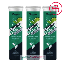 Séniors Vitavea Hydra Fresh - Hydratation & Énergie - Saveur Citron-Verveine - LOT de 3x20 comprimés effervescents (2+1 OFFERT)