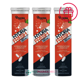 Séniors Vitavea Hydra Fresh - Hydratation & Énergie - Saveur Pêche - LOT de 3x20 comprimés effervescents (2+1 OFFERT)