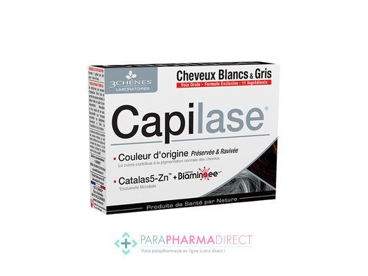 Nutrition / Sport 3 Chênes Capilase Cheveux Blancs et Gris 30 Gélules