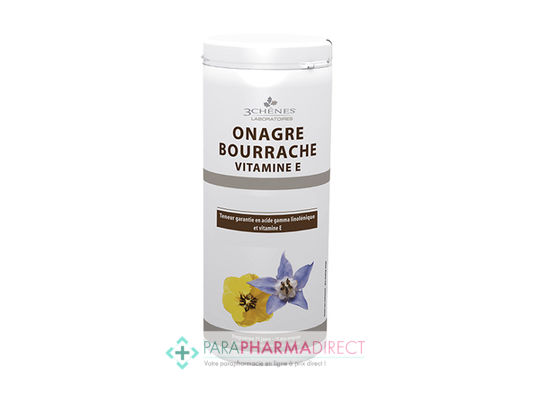 Nutrition / Sport 3 Chênes Huile d'Onagre et Bourrache Vitamine E Capital Hydration 150 Capsules : Peau pour Compléments Alimentaires
