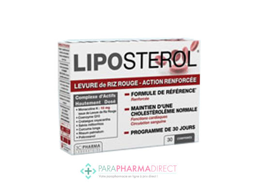Nutrition / Sport 3C Pharma Lipostérol Cholestérol Levure de Riz Rouge Action Renforcée 30 Comprimés