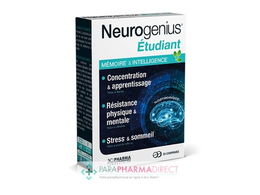 Nutrition / Sport 3 Chênes Neurogenius Etudiants Mémoire & Intelligence 30 comprimés