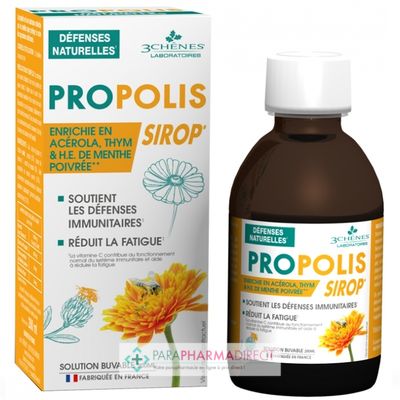 Nutrition / Sport 3 Chênes Propolis Sirop - Soutient les Défenses Immunitaires & Réduit la Fatigue - 200 ml : Forme / Fatigue pour Compléments Alimentaires