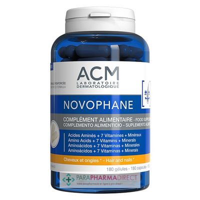 Nutrition / Sport ACM Novophane Cheveux et Ongles - Formule Renforcée - 180 Gélules (3mois)