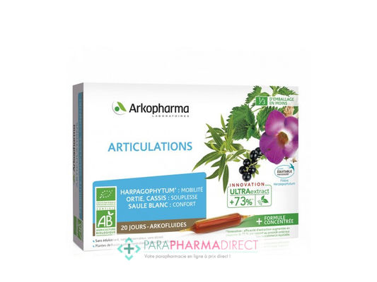 Nutrition / Sport ArkoPharma ArkoFluides - Articulations - Mobilité Souplesse & Confort - BIO 20 ampoules