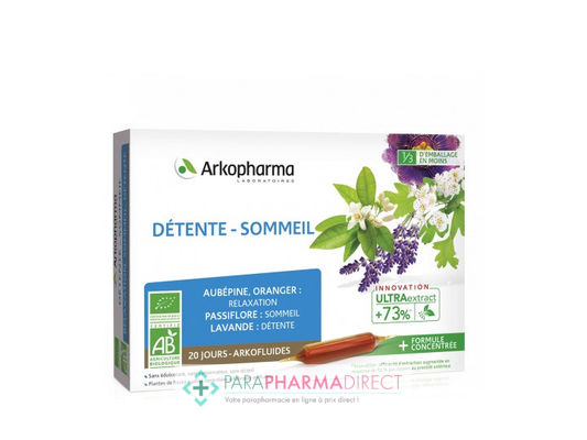 Nutrition / Sport ArkoPharma ArkoFluides - Détente Sommeil - Relaxation Sommeil Détente - BIO 20 ampoules