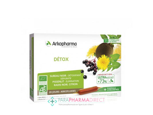 Nutrition / Sport ArkoPharma ArkoFluides - Détox - Détoxifiant Dépuratif Elimination - BIO 20 ampoules
