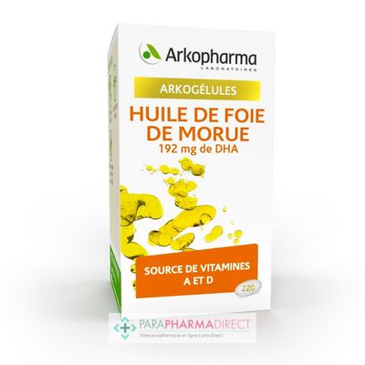 Nutrition / Sport ArkoPharma ArkoGélules - Huile de Foie de Morue - Source de Vitamines A et D - 220 capsules
