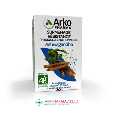 Nutrition / Sport ArkoPharma ArkoGélules - Ashwagandha - Surmenage, Résistance Physique & Emotionnelle - BIO 60 Gélules