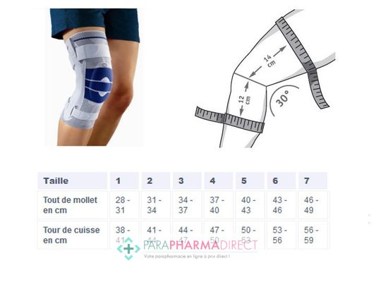 Nutrition / Sport Bauerfeind GenuTrain S Genouillère Active avec Renforts Latéraux Articulés T4 Droite