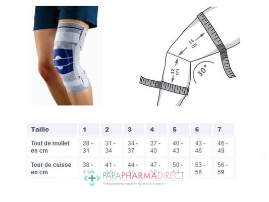 Nutrition / Sport Bauerfeind GenuTrain S Genouillère Active avec Renforts Latéraux Articulés T5 Gauche