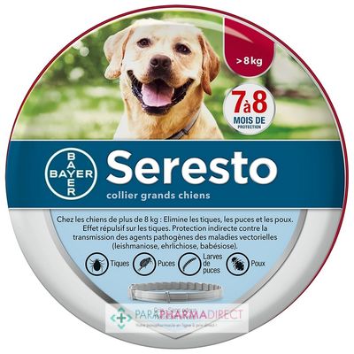 High-Tech / Autres Bayer Seresto - Collier Grand Chien - + de 8Kg - 1 Collier Antiparasitaire : Puces / Tiques / Gale pour Vétérinaire