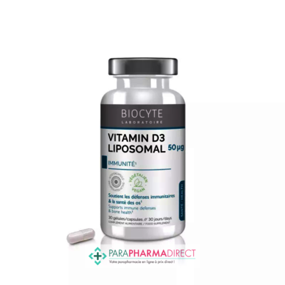 Nutrition / Sport Biocyte Vitamin D3 Liposomal 50µg - Immunité 30 gélules