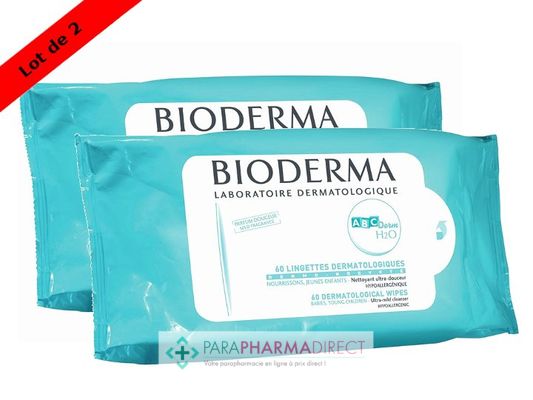 Bébé / Grossesse Bioderma ABCDerm H2O Lingettes Dermatologique 2x60 lingettes