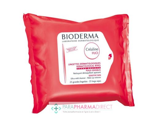 Corps / Beauté Bioderma Créaline H2O Lingettes Dermatologiques 25 grandes lingettes