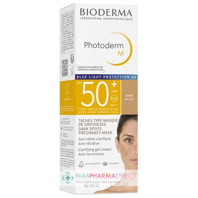 Corps / Beauté Bioderma Photoderm M SPF50+ - Teintée Dorée - Gel Crème Clarifiant Anti-Récidive - Taches Type Masque de Grossesse 40ml : Protection pour Solaires
