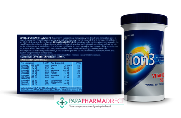 Nutrition / Sport Bion 3 - Vitalité 50+ - 90 Comprimés : Forme / Fatigue pour Compléments Alimentaires